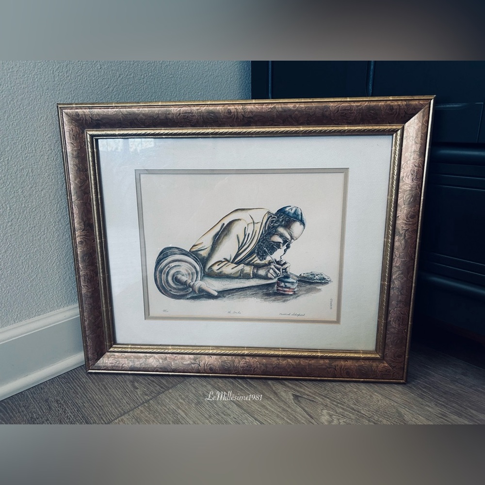Vintage Mildred Schofield Lithography Art Painting „The Scribe 20/100“